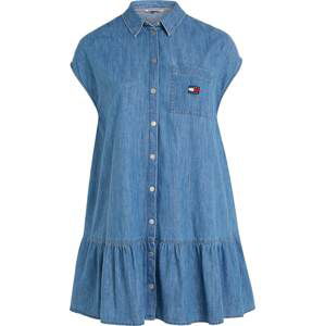 Tommy Jeans Curve Košilové šaty námořnická modř / modrá džínovina / červená / bílá