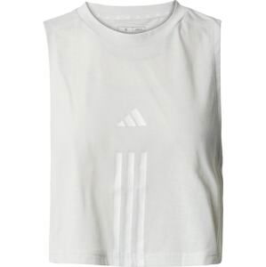 ADIDAS PERFORMANCE Sportovní top světle šedá / bílá