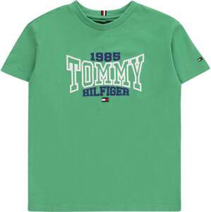 TOMMY HILFIGER Tričko modrá / zelená / bílá