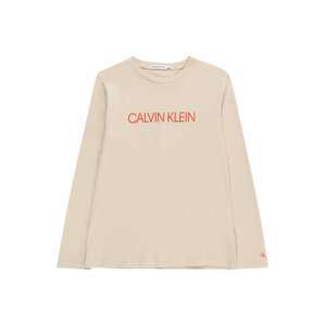 Calvin Klein Jeans Tričko světle béžová / oranžová
