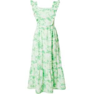 SISTERS POINT Letní šaty 'UNIZA' světle zelená / bílá