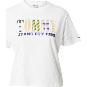 Tommy Jeans Tričko limone / tmavě fialová / růžová / bílá