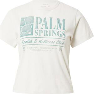 Abercrombie & Fitch Tričko 'PALM SPRINGS' pastelová modrá / bílá