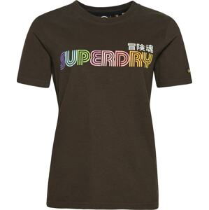 Superdry Tričko hnědá