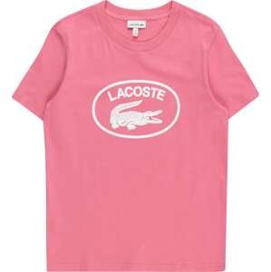 LACOSTE Tričko pink / bílá