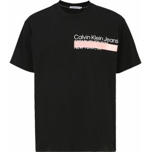 Calvin Klein Jeans Plus Tričko růžová / černá / bílá