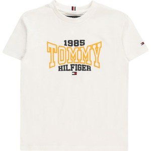 TOMMY HILFIGER Tričko námořnická modř / zlatě žlutá / červená / bílá
