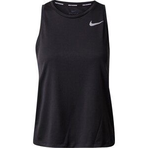 NIKE Sportovní top stříbrně šedá / černá