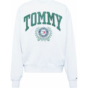 Tommy Jeans Mikina noční modrá / šedý melír / jedle / červená / bílá