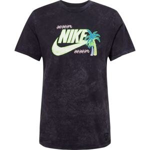 Nike Sportswear Tričko 'BEACH PARTY' modrá / svítivě zelená / černá / bílá