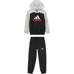 ADIDAS SPORTSWEAR Tepláková souprava šedý melír / červená / černá / bílá