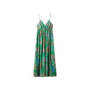 MANGO Letní šaty 'Rosalie' modrá / hnědá / zelená