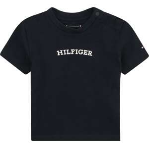 TOMMY HILFIGER Tričko tmavě modrá / bílá