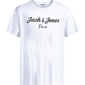 JACK & JONES Tričko 'SETTLE' černá / bílá