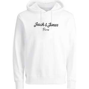 JACK & JONES Mikina černá / bílá