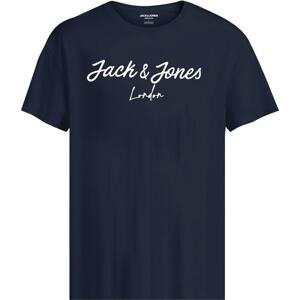 JACK & JONES Tričko 'SETTLE' námořnická modř / bílá