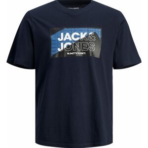 JACK & JONES Tričko námořnická modř / azurová / černá / bílá