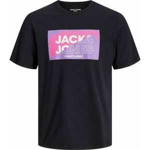 JACK & JONES Tričko lenvandulová / orchidej / černá / bílá