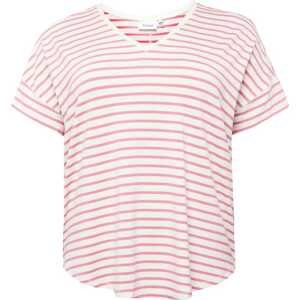 Fransa Curve Tričko 'FEPORSI' světle růžová / bílá