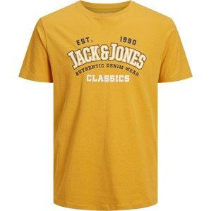 JACK & JONES Tričko žlutá / černá / bílá