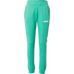 Hummel Sportovní kalhoty zelená / bílá