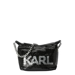 Karl Lagerfeld Taška přes rameno černá / stříbrná