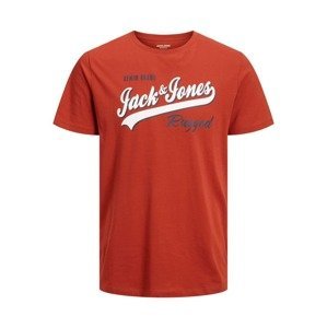 Jack & Jones Plus Tričko oranžová / černá / bílá