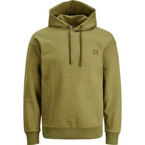 JACK & JONES Mikina khaki / olivová / oranžová