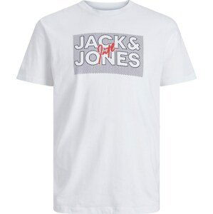 JACK & JONES Tričko 'MARIUS' tmavě modrá / jasně červená / bílá