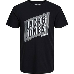 JACK & JONES Tričko 'NET' černá / bílá