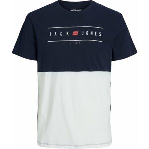 JACK & JONES Tričko 'ELLIOT' námořnická modř / červená / bílá