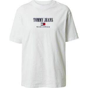 Tommy Jeans Tričko tmavě modrá / červená / offwhite