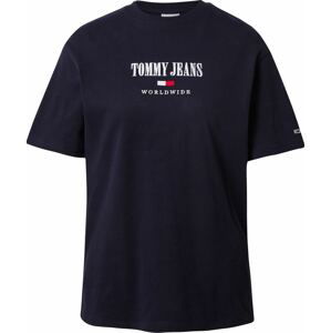 Tommy Jeans Tričko tmavě modrá / ohnivá červená / bílá