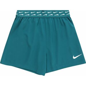 NIKE Sportovní kalhoty smaragdová / bílá