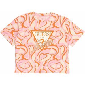 GUESS Tričko růžově zlatá / oranžová / růžová / bílá