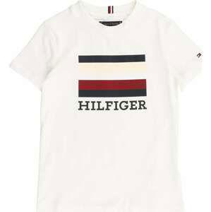 TOMMY HILFIGER Tričko béžová / námořnická modř / červená / bílá