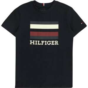 TOMMY HILFIGER Tričko námořnická modř / tmavě modrá / tmavě červená / bílá