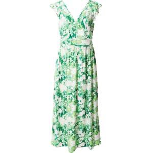 TAIFUN Letní šaty zelená / jablko / bílá