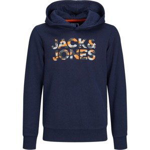 Jack & Jones Junior Mikina modrá / oranžová