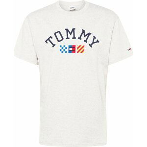 Tommy Jeans Tričko námořnická modř / světlemodrá / světle šedá / tmavě oranžová