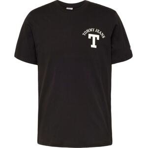 Tommy Jeans Tričko 'LETTERMAN' černá / bílá