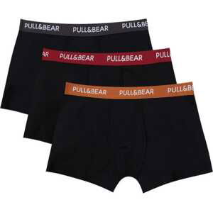 Pull&Bear Boxerky tmavě šedá / oranžová / tmavě červená / černá
