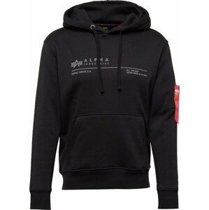 ALPHA INDUSTRIES Mikina šedá / červená / černá