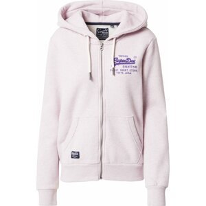 Superdry Mikina tmavě fialová / světle růžová