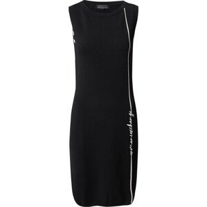 ARMANI EXCHANGE Úpletové šaty černá / bílá