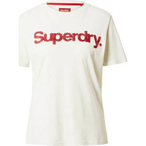 Superdry Tričko červená / bílá
