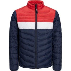 JACK & JONES Zimní bunda marine modrá / červená / bílá