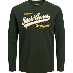 Jack & Jones Junior Tričko krémová / žlutá / tmavě zelená