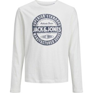 Jack & Jones Junior Tričko modrá / bílá