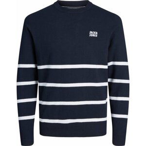 JACK & JONES Svetr námořnická modř / bílá